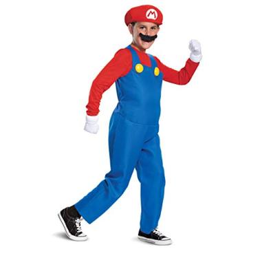 Imagem de Fantasia infantil Super Mario Bros DISK10772G Deluxe Super Mario Nintendo, vermelho, grande