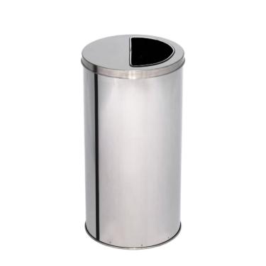 Imagem de Lixeira de Inox 40L com Aro Meia Lua