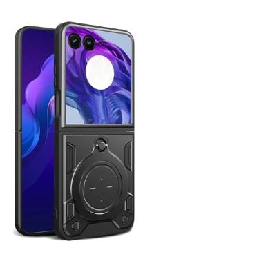 Imagem de Elubugod Capa compatível com Motorola Razr+ 2024, compatível com Motorola Razr 5, com capa de lente de câmera deslizante compatível com Motorola Razr 50 Ultra XT-2451-3 capa preta
