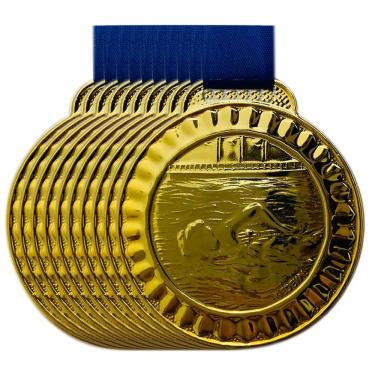 Imagem de Kit 25 Medalhas Natação Campeonato Torneio Participação 45mm ouro