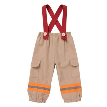 Imagem de IMEKIS Fantasia de pirata de astronauta para meninos para bebês meninos, 1º aniversário, calça com suspensórios, quebra de bolo, Halloween, cosplay, Bombeiro vermelho, 18-24 Meses
