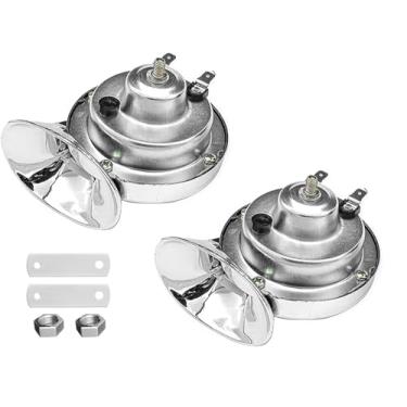Imagem de HECENVEI Buzina de trem para caminhões – buzina de barco super alta de 130 DB, buzina de caracol elétrica à prova d'água de 12 V, buzina de ar para carros, caminhões, motocicletas, kit de barco,