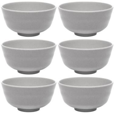 Imagem de 6 Bowls Cumbucas de Melamina 350ml Lyor Yakisoba Cereal Tóquio Granilite Cinza