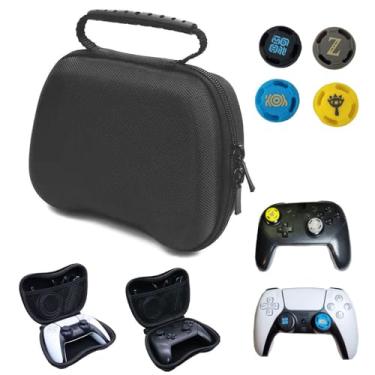 Imagem de Case para controles compatível com Nintendo Switch Pro, PS4, PS5 e similares + 4 grips Zelda