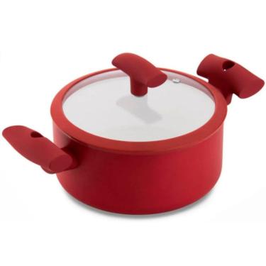 Imagem de Caçarola Hercules Redonda Antiaderente Ceramica Indução Vermelha 24x10 4,5L