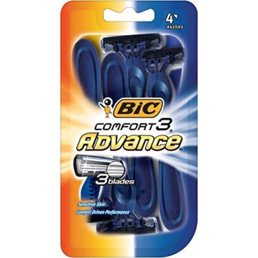 Imagem de BIC Aparelho de barbear descartável Comfort 3 Advance para homens, 4 unidades