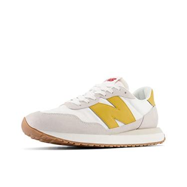 Imagem de New Balance Tênis masculino 237 V1, Branco/dourado Fusion, 43