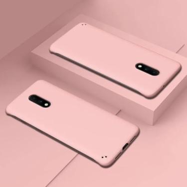 Imagem de Capa de telefone fina sem moldura para OnePlus 11 10 9 9R 8 8T 7T 7 Pro Ultra fina cor de doce capa traseira de plástico rígido fosco, rosa, para OnePlus 7