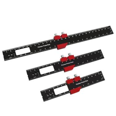 Imagem de Medidor de Marcação para Carpintaria, Regra de Bolso de Alta Precisão Em Liga de Alumínio Régua Quadrada para Escrita Tipo T 160 Mm 200 Mm 300 Mm, para Tarefas Finas de