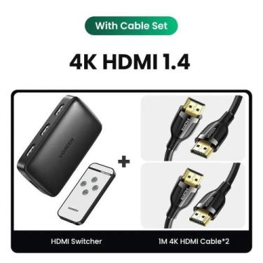 Imagem de USBHUB HDMI UGREEN 2.1 2.0 8K Switch 3 em 1 Out com Controle Remoto 8K