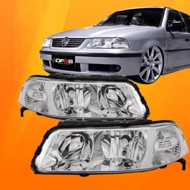Imagem de Farol Gol G3 99 2000 A 05 Duplo Cromado Parati Saveiro - DFEB, Par 