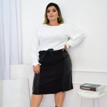 Imagem de Blusa Feminina Plus Size Camisa Social Manga Moda Elegante - Abusada S