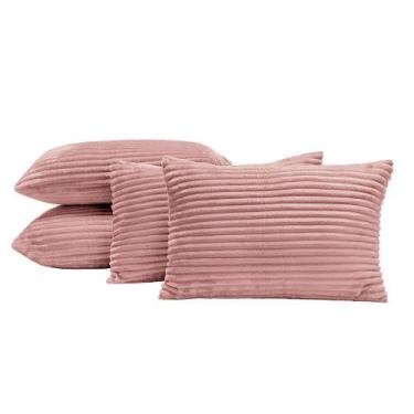 Imagem de Capas de Almofadas Velvet Bariloche 60x30cm 04 Peças - Rosê - Bia Enxo