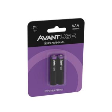 Imagem de Kit 02 Pilhas Recarregáveis Universal Palito AAA 1000Mah - 000412