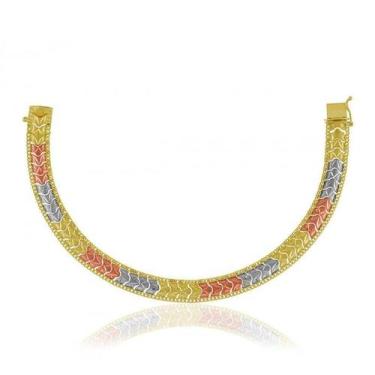 Imagem de Pulseira de Ouro 18k Taparella Tricolor - Elegancy Joias