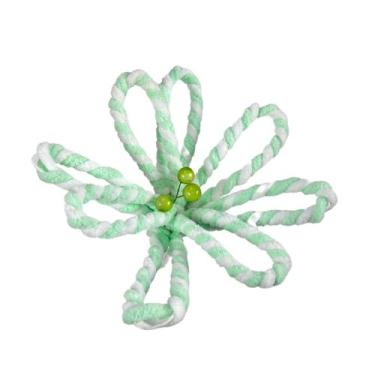 Imagem de Flor de Natal Decorativa Vazada Verde e Branco para Árvore Tok da casa