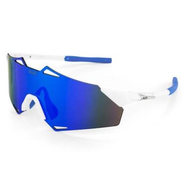 Imagem de Óculos de Sol HUPI Noronha Branco e Azul - Lente Azul Espelhado, Branc