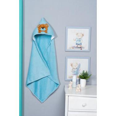 Imagem de Toalha De Banho Para Bebe Com Capuz Bordada De Bichinho - Doce Mel Beb