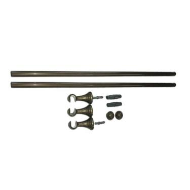 Imagem de Varão Cortina 2 Bastão Fino kit Completo Instalação Premium - Casa Arm