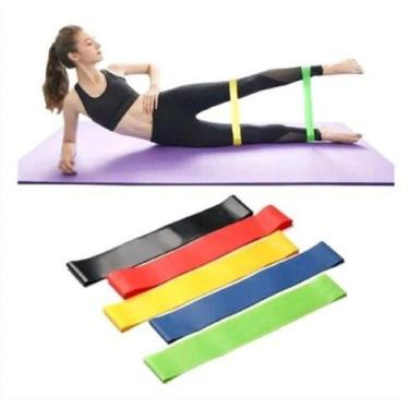 Imagem de Kit 5 Faixas Elásticas Miniband 5 Níveis Para Treino Em Casa - MCLASSI