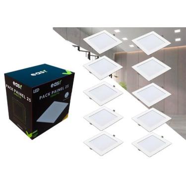 Imagem de Kit 10 Painel Plafon Led Embutir 25w Quadrado Quente Cor Branco Quente