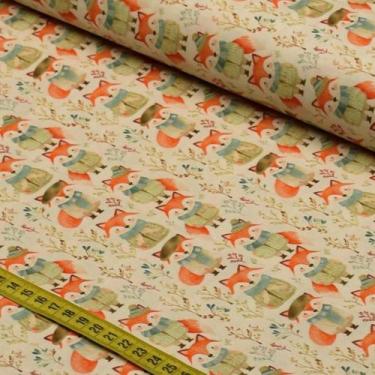 Imagem de Tecido Estampado para Patchwork - Clube Mais Criativo : Raposas Média 