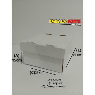 Imagem de 5 Caixas para Bolo e torta com tampa  Alta Resistente 21x21x15 - Embal