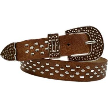 Imagem de Cinto Country Unissex Cowboys Detalhe Bolinhas Zx-m-07 - shr, Café