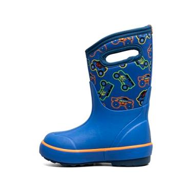 Imagem de BOGS Bota de chuva unissex infantil clássica Ii-Monster Trucks (bebê/criança pequena), Azul multi, 1 Big Kid