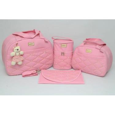 Imagem de Kit Mala Bolsa Maternidade Menina 4 Peças Rosa - Isadora Baby