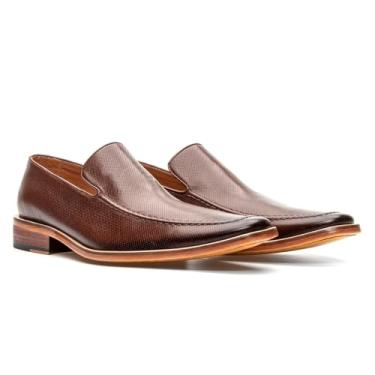 Imagem de Sapato Social Mocassim Masculino de Couro Legítimo Natural Derby Italiano Oxford Confortável Artesanal Moderno - 660 (Marrom, BR, Adulto, Numérico, 41)