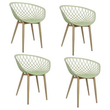 Imagem de Kit 4 Cadeiras Poltrona Clarice Sidera Nest Web C/ Apoio De Braço - Li