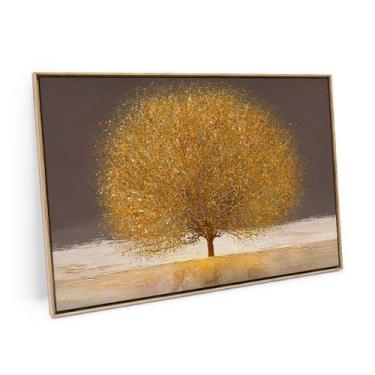 Imagem de Quadro Árvore Dourada Grande 120x80 Cm Para Escritório - Bimper Quadro