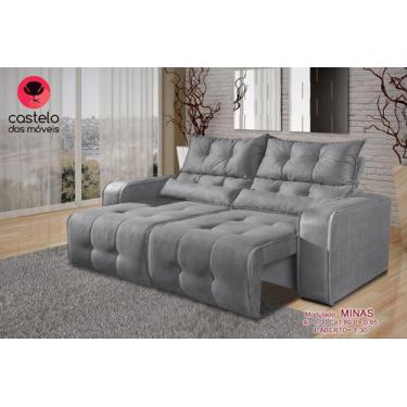 Imagem de Sofá Retrátil e Reclinável Minas 1,80cm  Cinza - aifos estofados