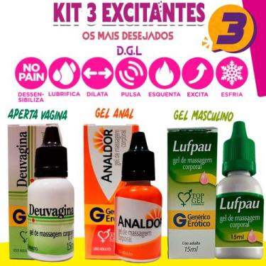 Imagem de Kit Sex Shop Produtos eróticos lubrificantes (Deu. Luf e Ana.) - Top G