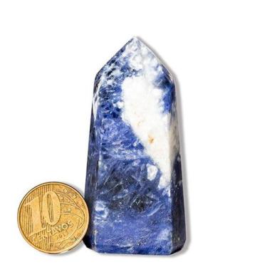 Imagem de Ponta Sodalita Gerador Pedra Natural 6 a 7cm 45g Classe B - Cristaisde