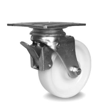 Imagem de Rodizio industrial Giratório 5 pol. roda nylon C/freio 250 kg - Colson