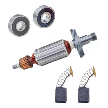 Imagem de Induzido + Escova + Rolamento P/ Tupia Makita 3709/3710 110v - Bolte