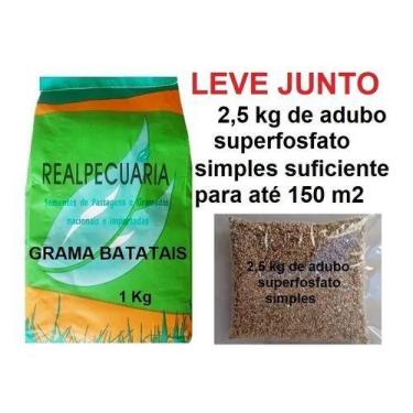 Imagem de Sementes De Grama Batatais 1 Kg + 2,5kg De Adubo - Realpecuaria