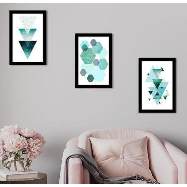 Imagem de Kit Quadros Decorativos de Parede Sala Quarto Abstrato Frases 20x30cm 