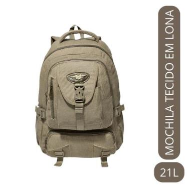 Imagem de Mochila Lona 21 Litros Com Bolsos  Para Viagem Caminhada - kvn