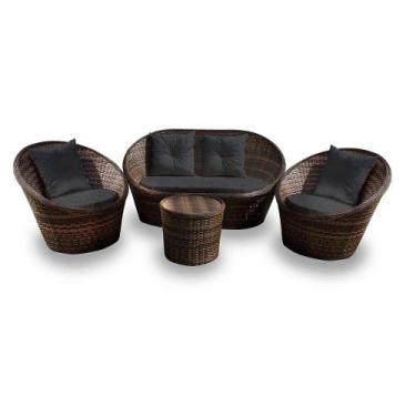 Imagem de Conjunto de Sofá Fibra Sintética Bola - 1 Sofá 2 L + 2 Poltronas + 1 M