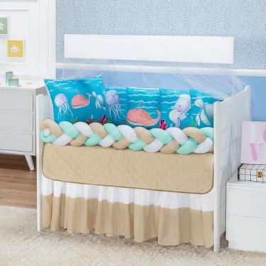 Imagem de Kit Berço Americano Nacional Astronauta Menino Marinho 11 Peças - Coro