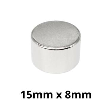 Imagem de Kit 5 Peças Imã Neodímio Disco Magnético N35  15 x 8 mm Super Forte Po
