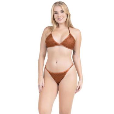 Imagem de Biquíni Cortininha Tela Crochê Calcinha Asa Delta Com Ajuste - HYPE MO