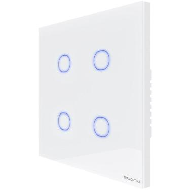 Imagem de Interruptor Touch Smart 4x4 Tramontina Branco 4 Canais Tramontina