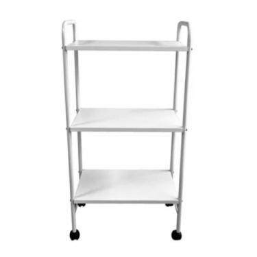 Imagem de Mesa Auxiliar Carrinho Multifuncional Estética -  3 Prateleiras Aço - 