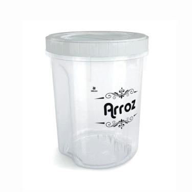 Imagem de Pote C/ Tampa De Rosca Redondo Para Arroz 5,8 L Com Medidor nitron Tam