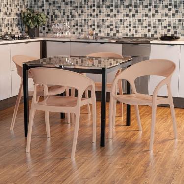 Imagem de Conjunto 12 Cadeiras Glass Plus 81,9x59,5x56,1 Cm Capuccino