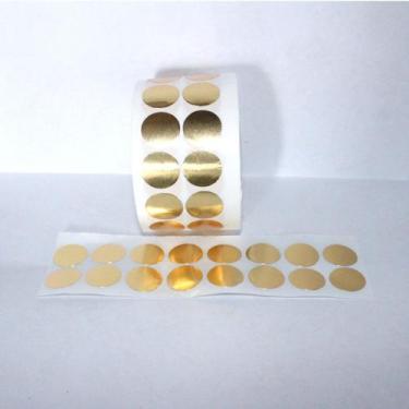 Imagem de Etiqueta Dourada, Corte Liso 2x2cm P/ Chancela Rolo 100 Unid - Teodoro